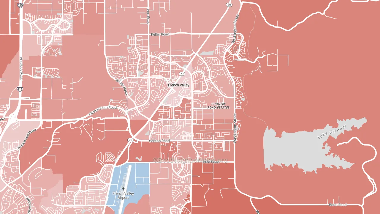 French Valley, CA block-group political-lean map