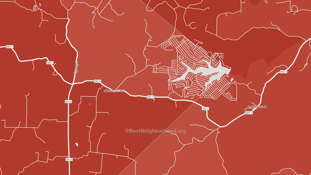 French Village, MO block-group political-lean map