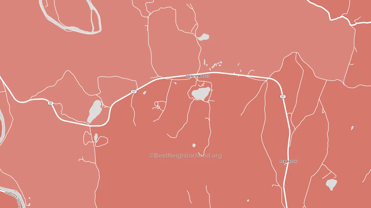 French Woods, NY block-group political-lean map