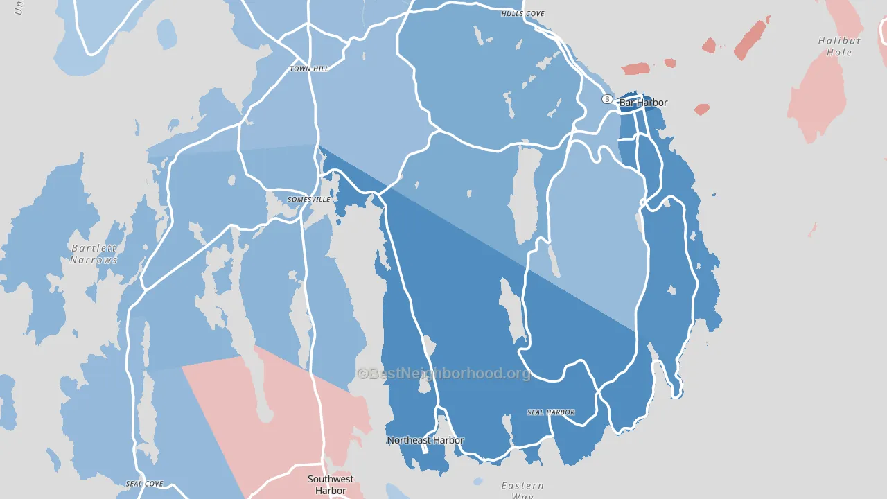 Frenchboro, ME block-group political-lean map
