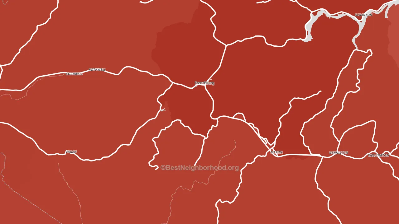 Frenchburg, KY block-group political-lean map