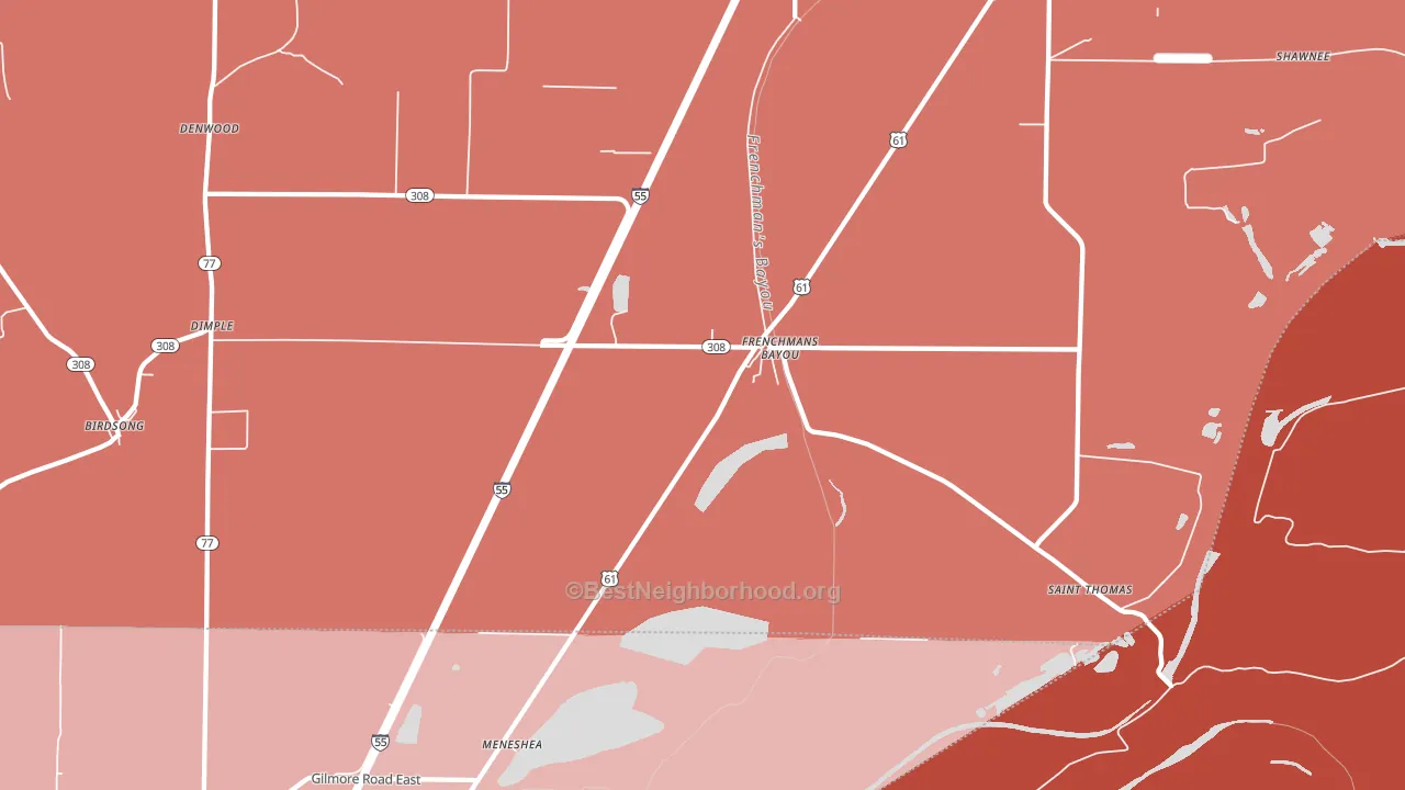 Frenchmans Bayou, AR block-group political-lean map