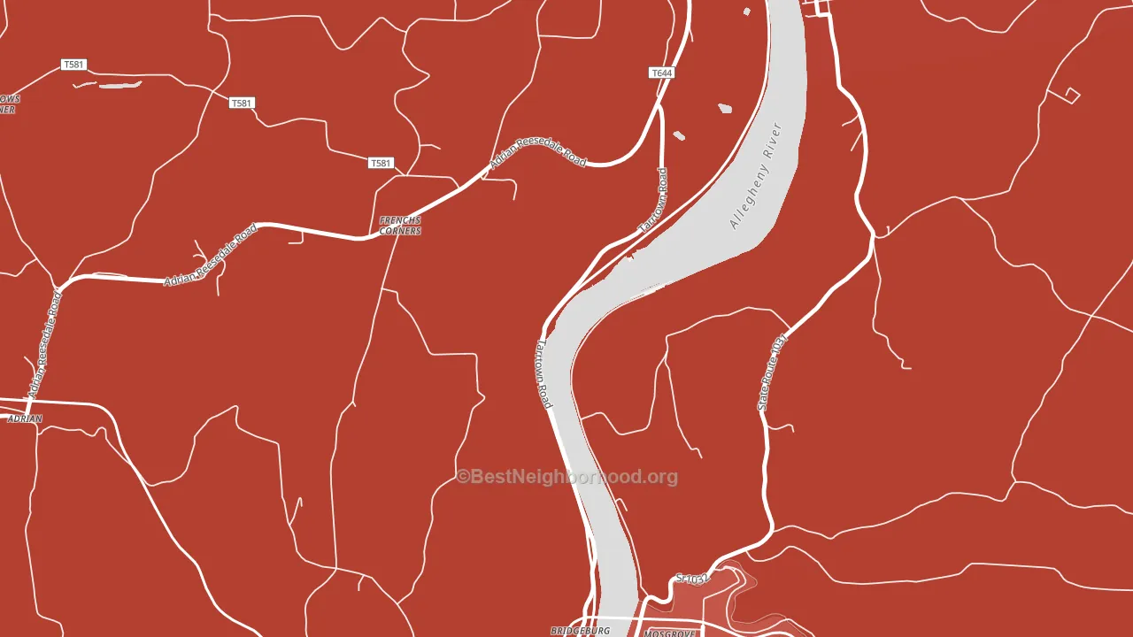 Frenchs Corners, PA block-group political-lean map