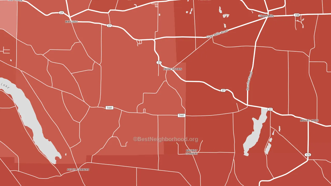 Frenchtown, PA block-group political-lean map