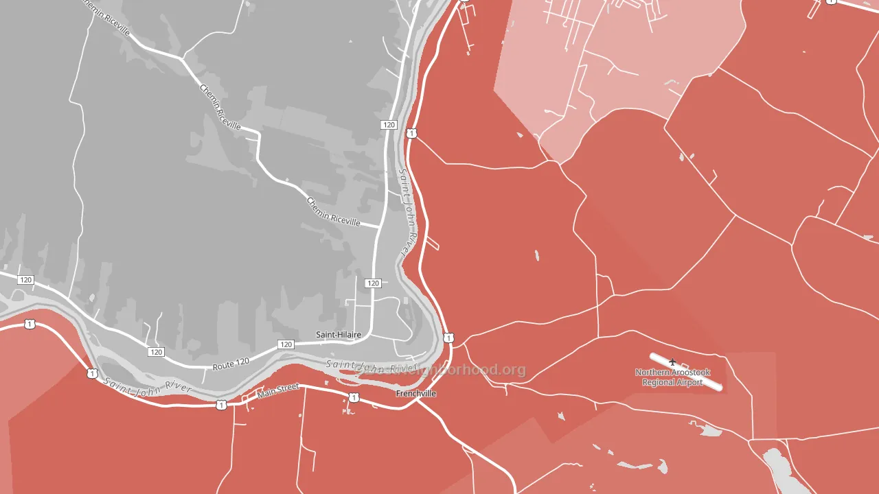 Frenchville, ME block-group political-lean map