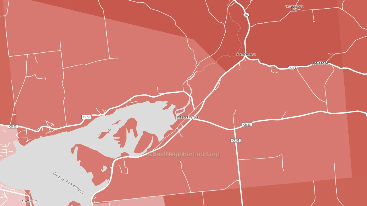 Frenchville, NY block-group political-lean map
