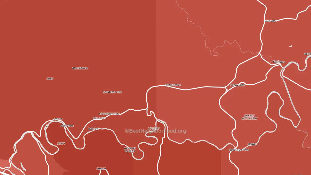 Frenchville, PA block-group political-lean map