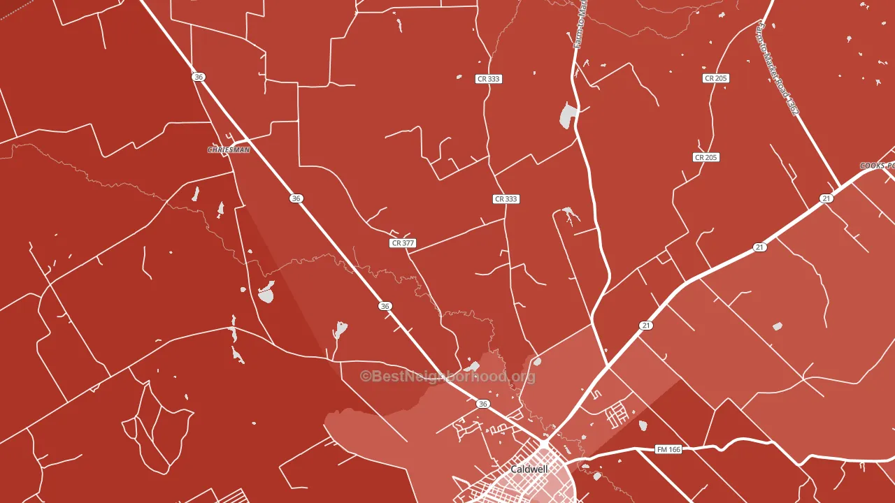 Frenstat, TX block-group political-lean map