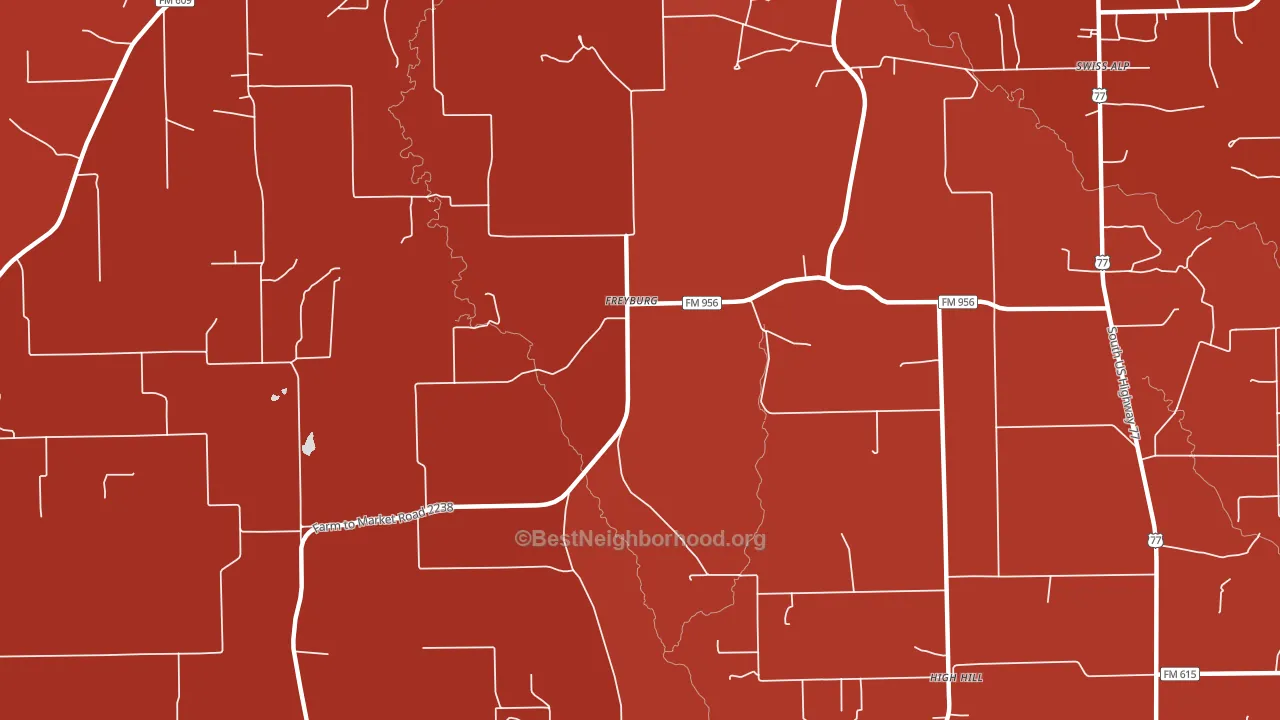 Freyburg, TX block-group political-lean map