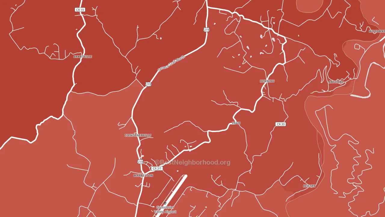 Friars Hill, WV block-group political-lean map