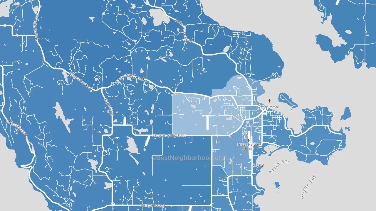 Friday Harbor, WA block-group political-lean map