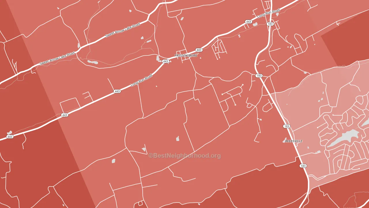 Friedensburg, PA block-group political-lean map