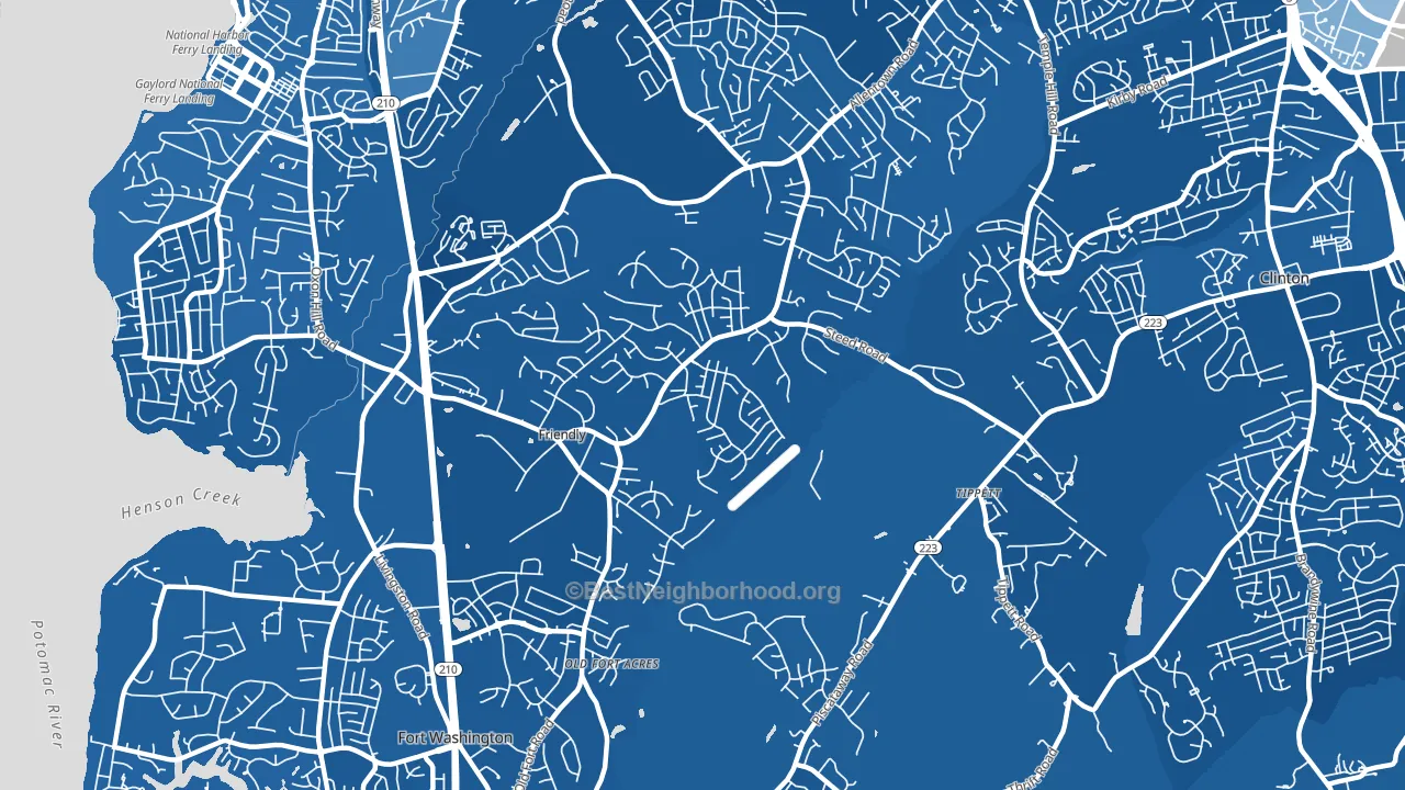 Friendly, Fort Washington, MD block-group political-lean map