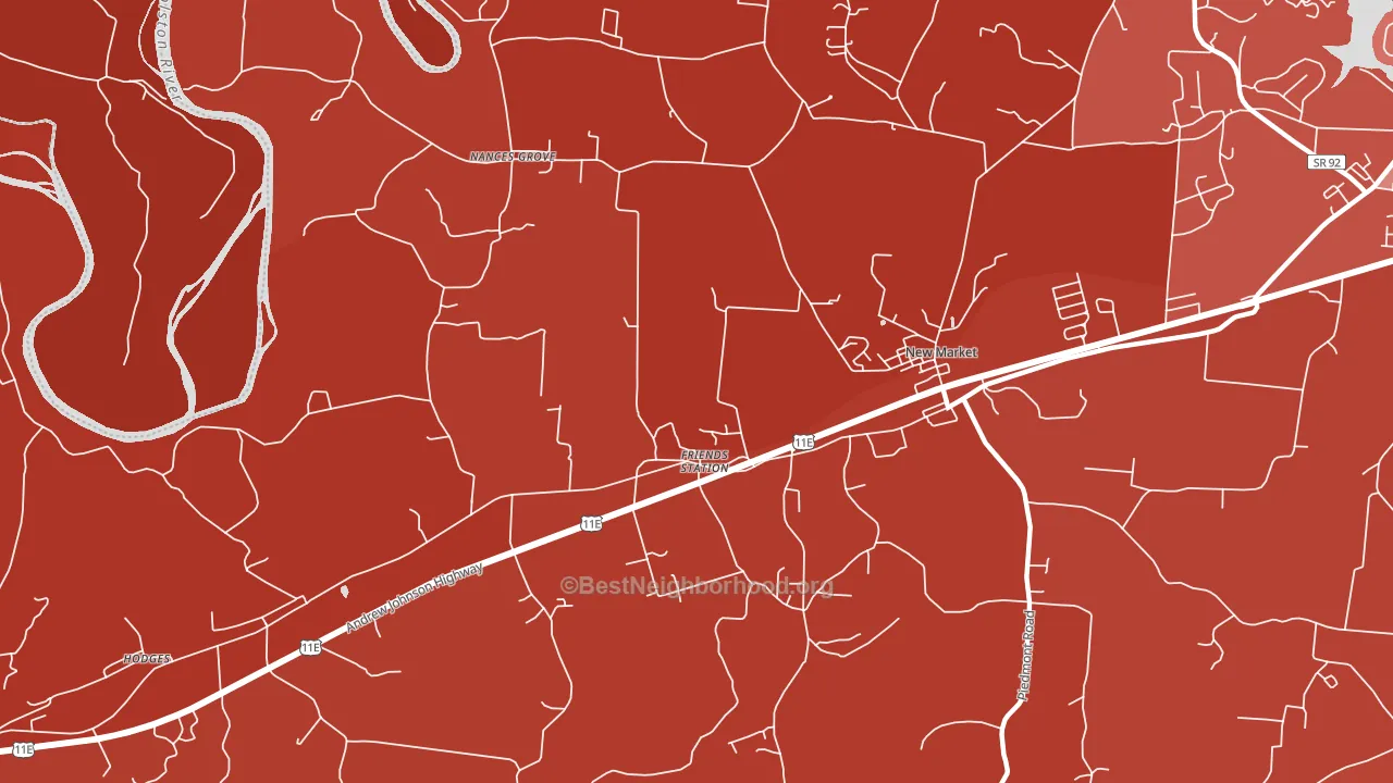 Friends Station, TN block-group political-lean map