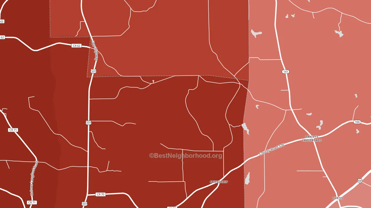 Friendship, AL block-group political-lean map