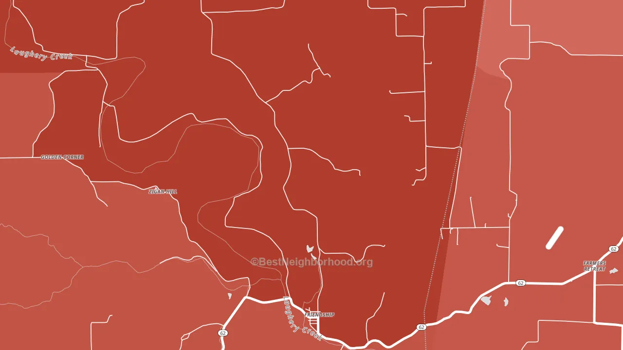 Friendship, IN block-group political-lean map