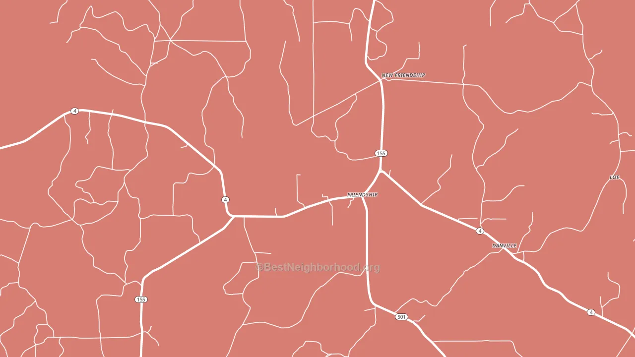 Friendship, LA block-group political-lean map