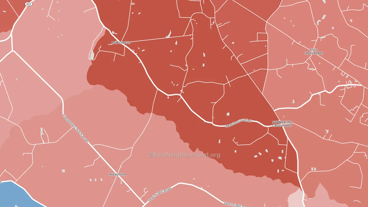 Friendship, NC block-group political-lean map