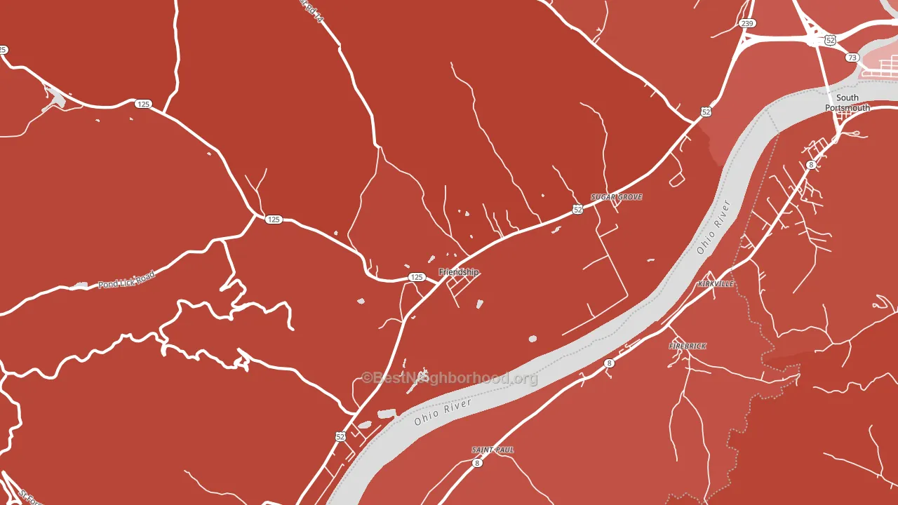 Friendship, OH block-group political-lean map