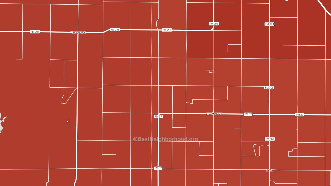 Friendship, TX block-group political-lean map