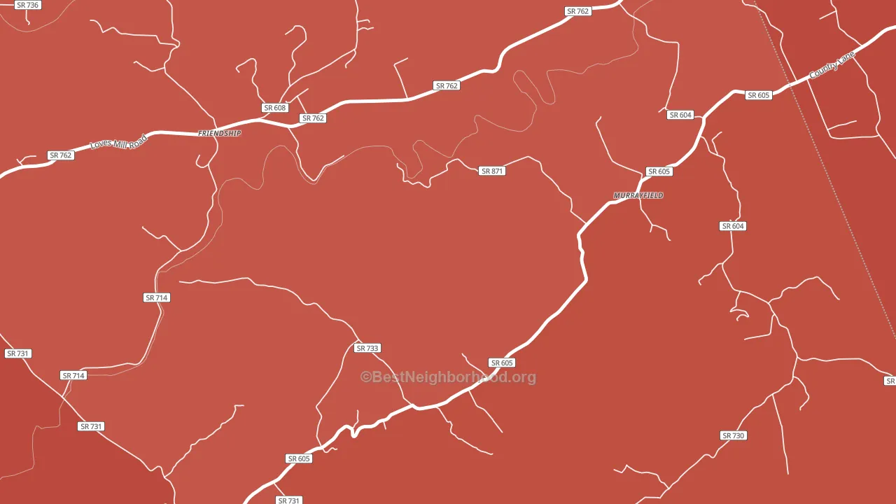 Friendship, VA block-group political-lean map