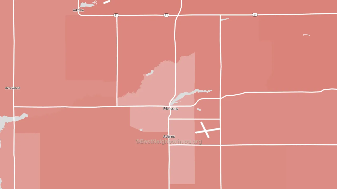 Friendship, WI block-group political-lean map