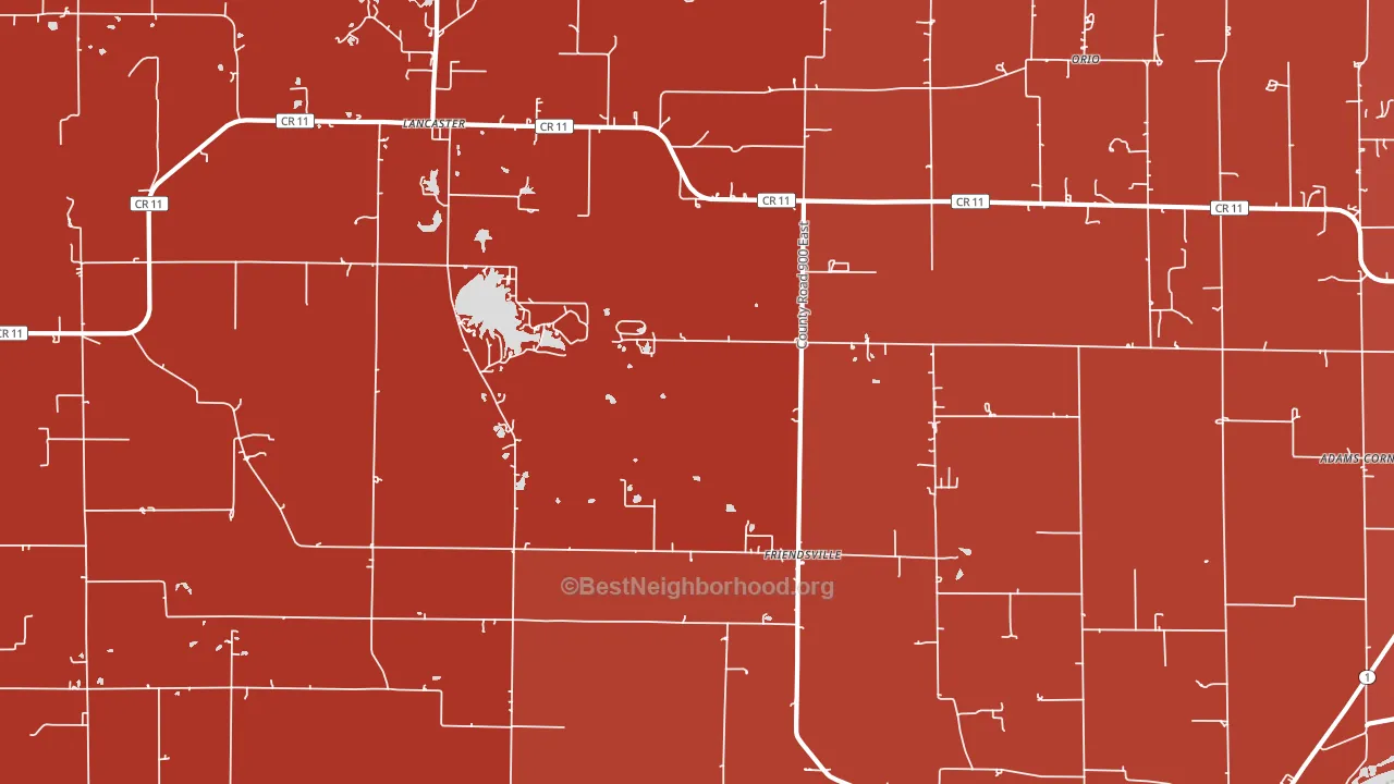 Friendsville, IL block-group political-lean map