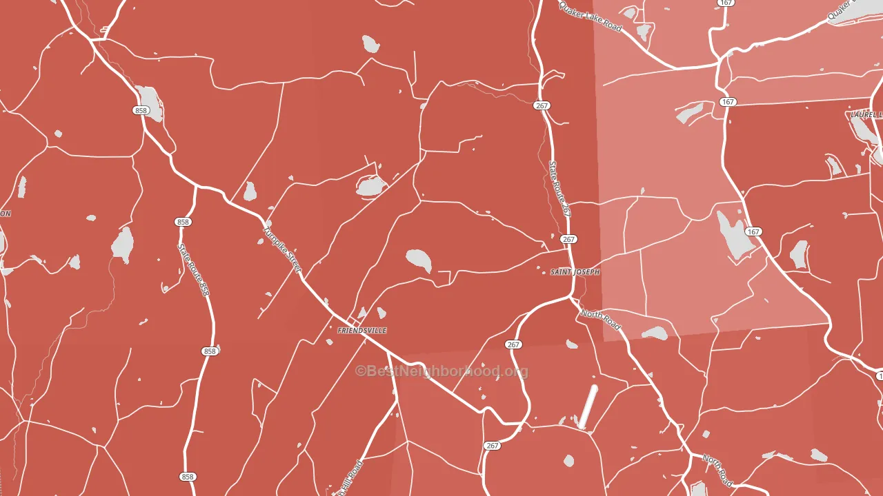 Friendsville, PA block-group political-lean map