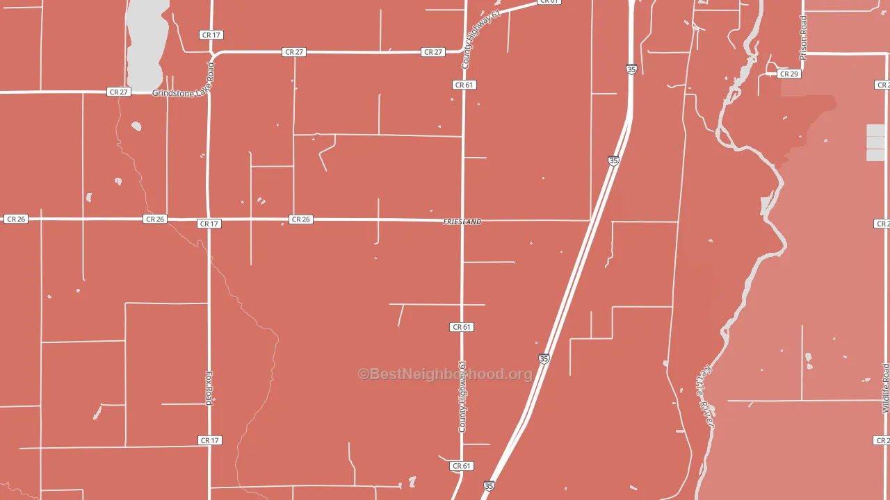 Friesland, MN block-group political-lean map
