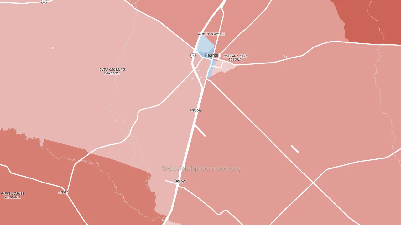 Frio County, TX block-group political-lean map