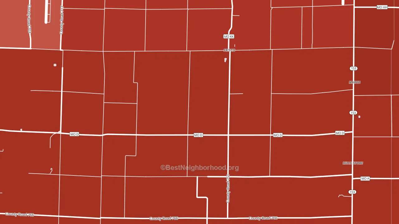 Frisco, MO block-group political-lean map