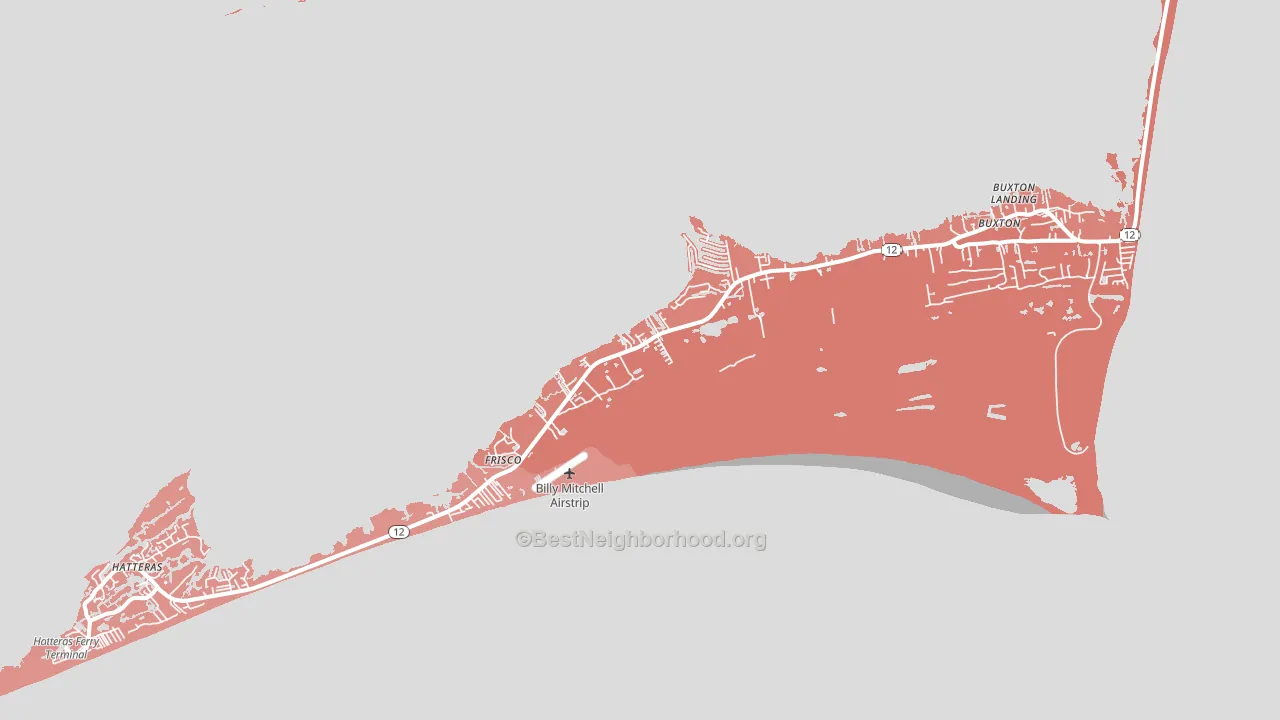 Frisco, NC block-group political-lean map