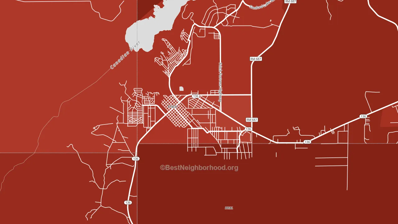 Fritch, TX block-group political-lean map