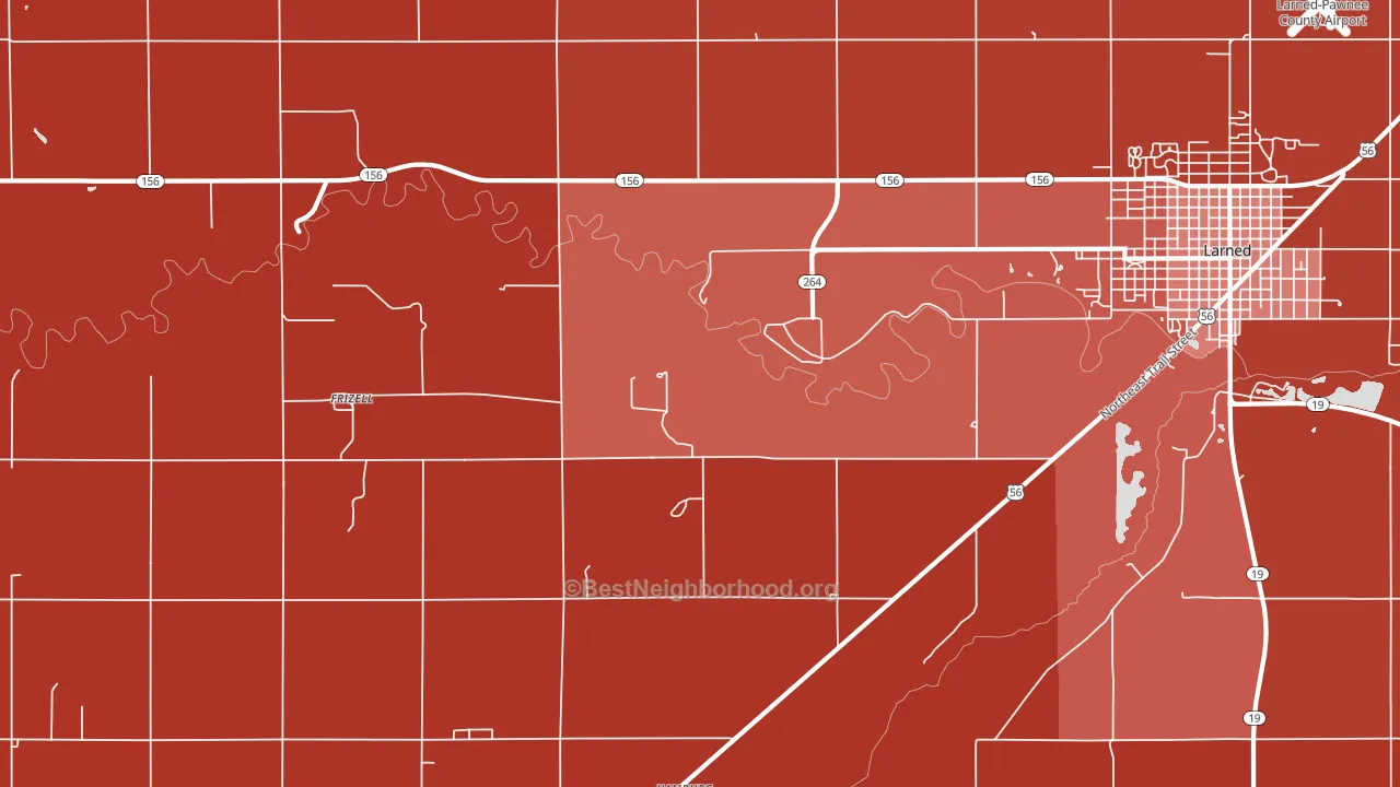 Frizell, KS block-group political-lean map
