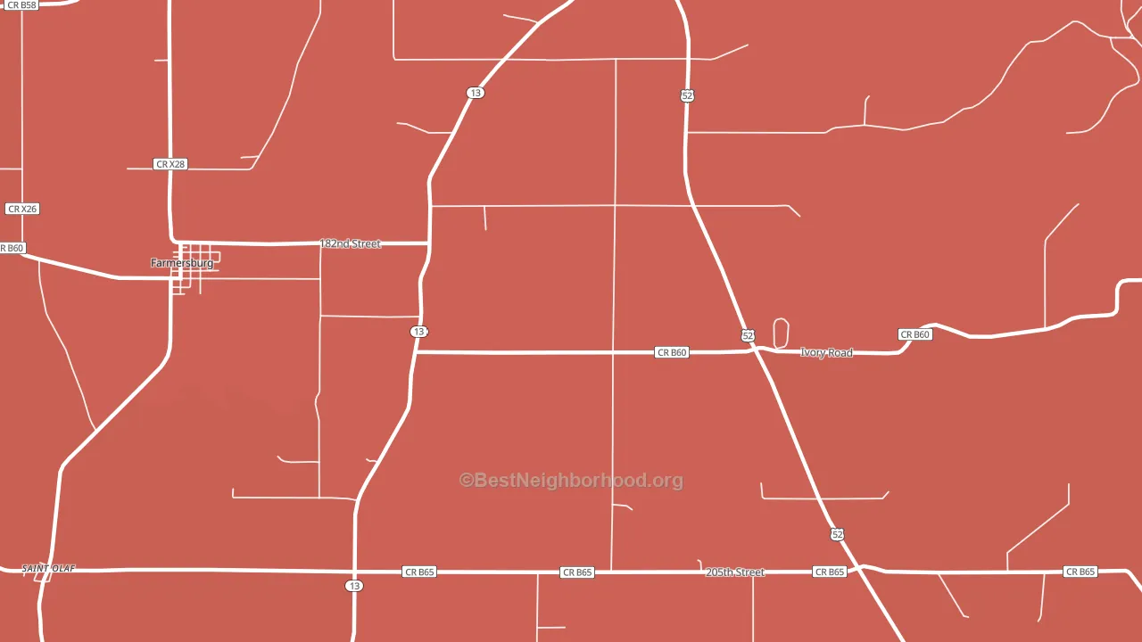 Froelich, IA block-group political-lean map