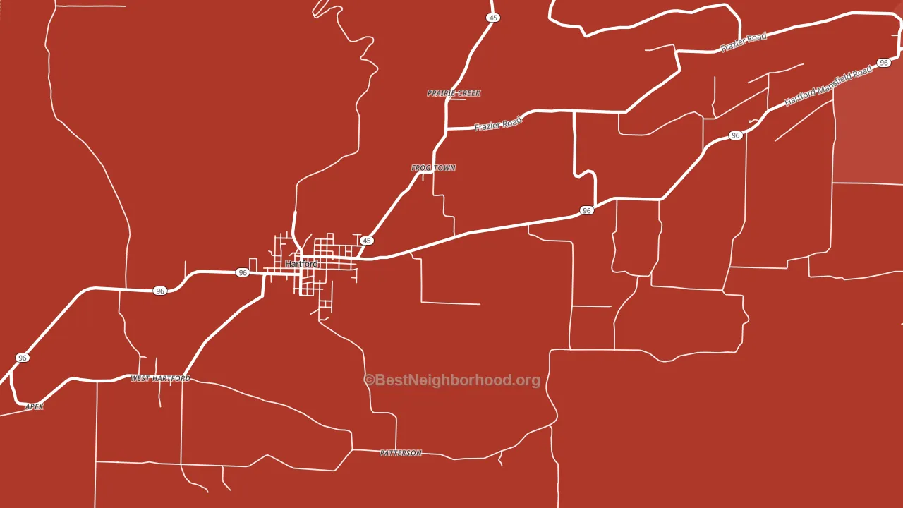 Frog Town, AR block-group political-lean map