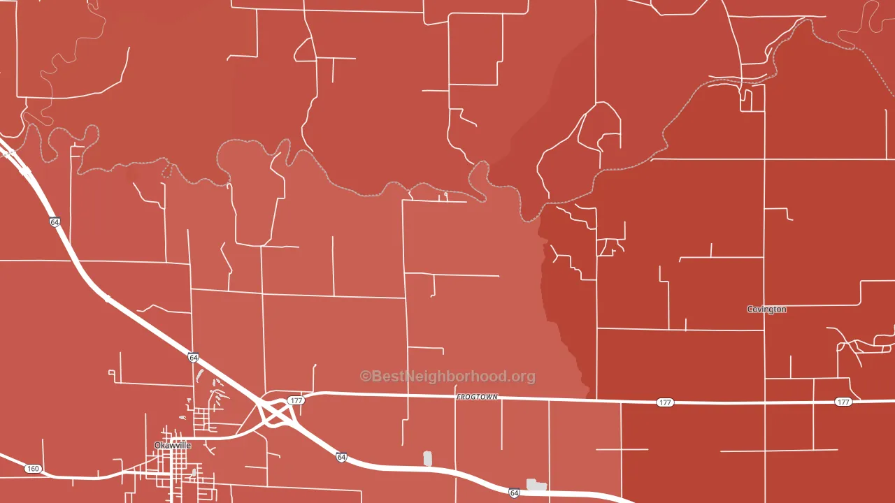 Frogtown, IL block-group political-lean map