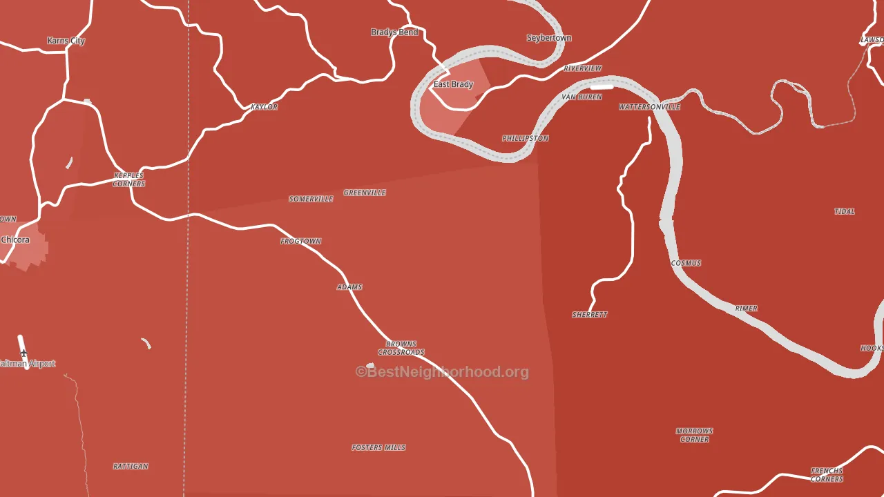 Frogtown, PA block-group political-lean map