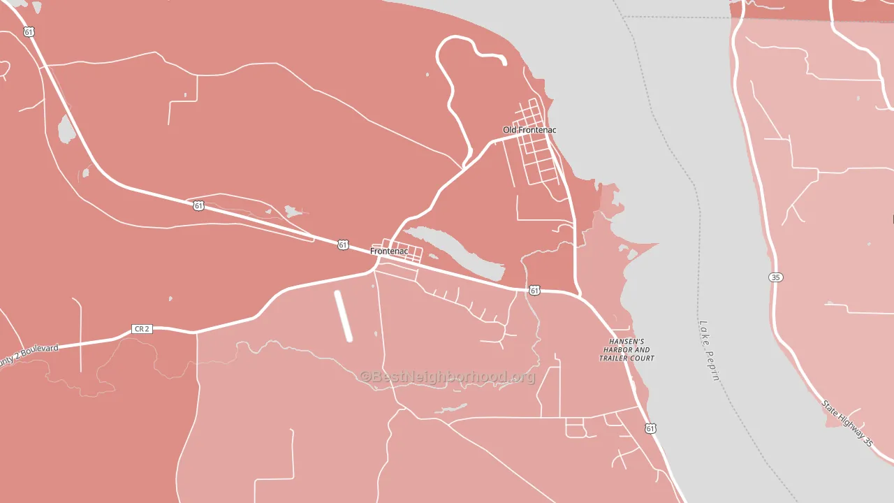 Frontenac, MN block-group political-lean map