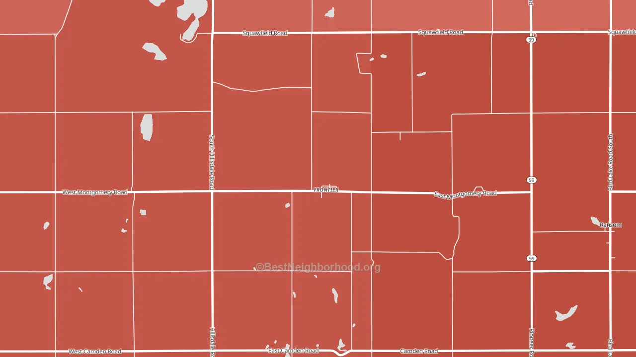Frontier, MI block-group political-lean map