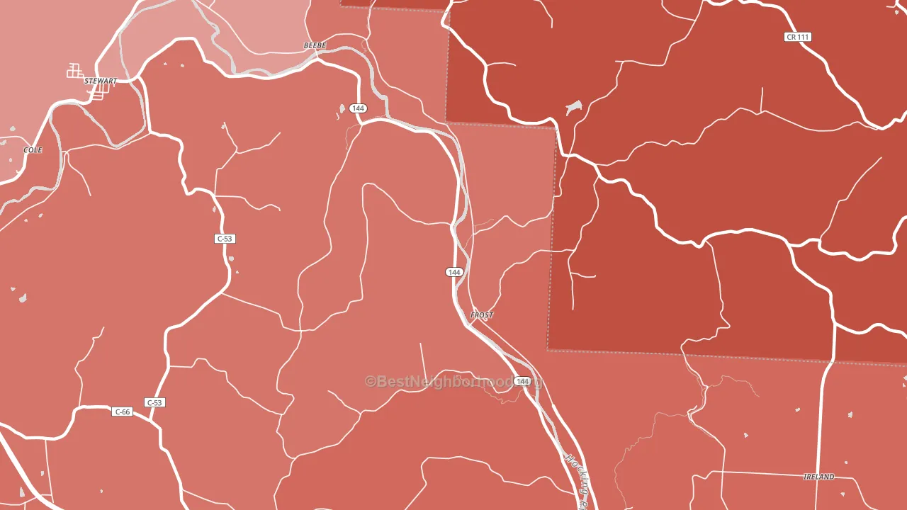 Frost, OH block-group political-lean map