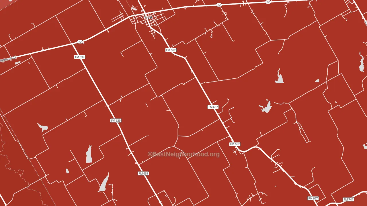 Frost, TX block-group political-lean map