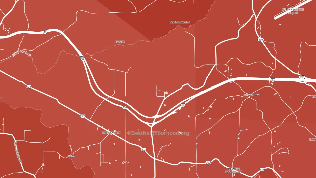Frostburg, PA block-group political-lean map