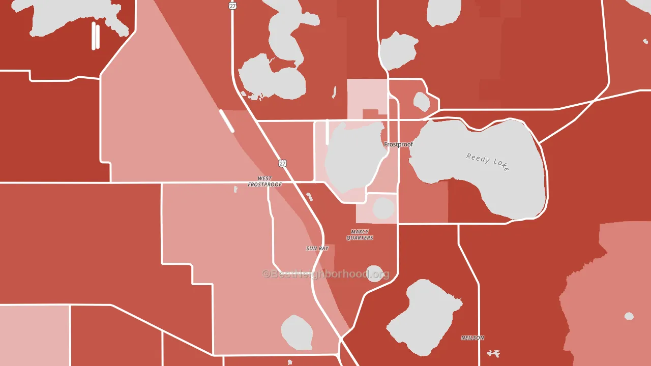 Frostproof, FL block-group political-lean map