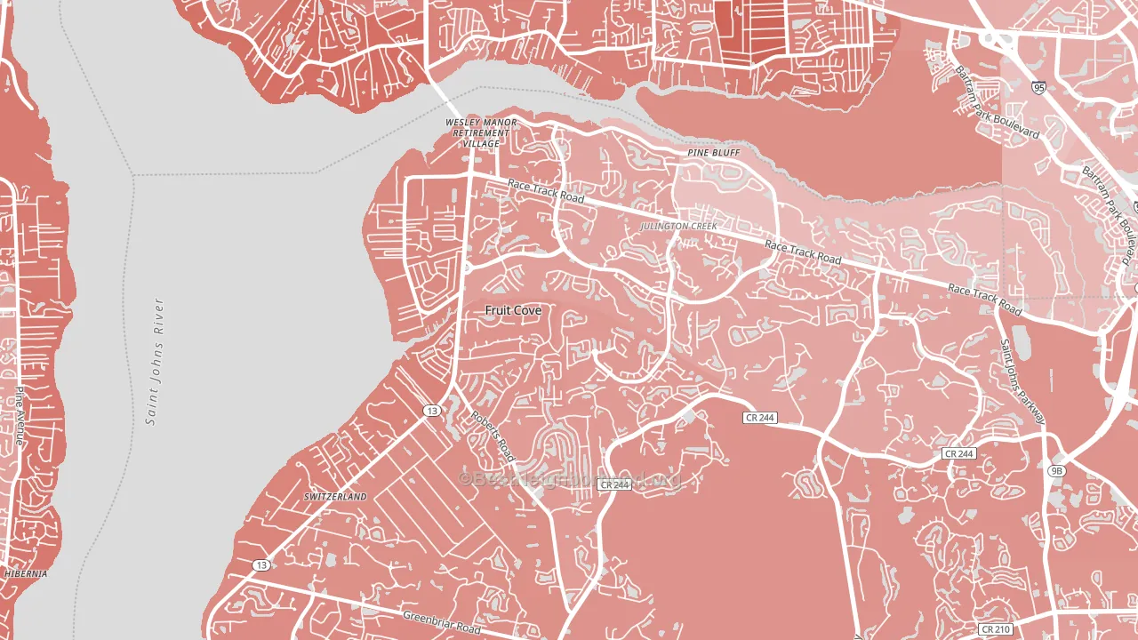 Fruit Cove, FL block-group political-lean map