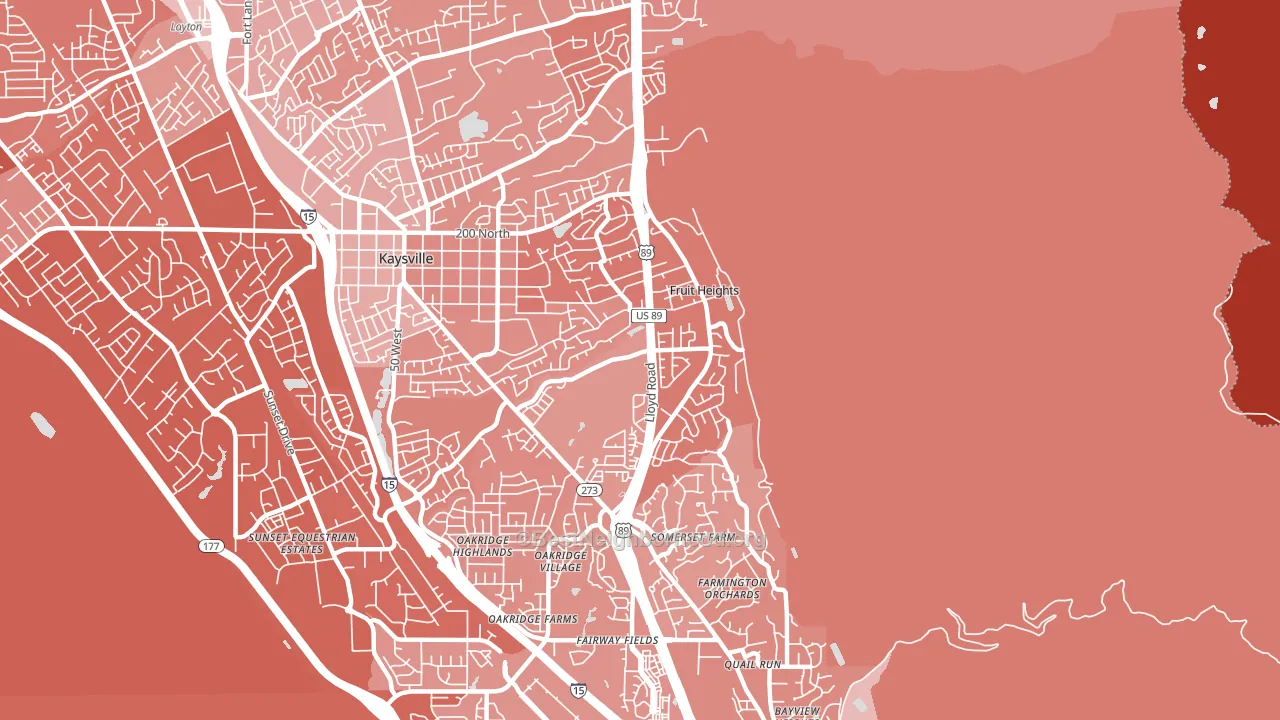 Fruit Heights, UT block-group political-lean map