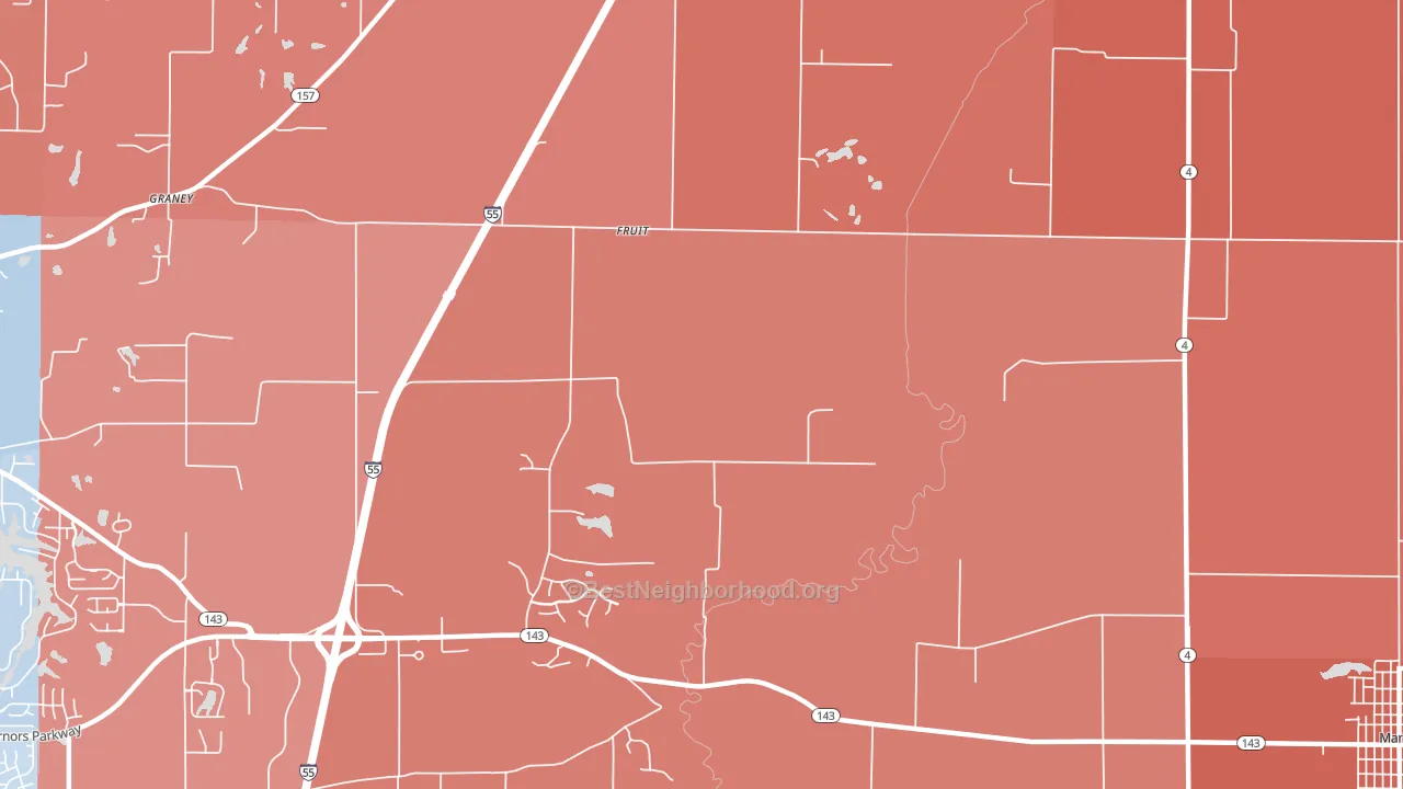 Fruit, IL block-group political-lean map