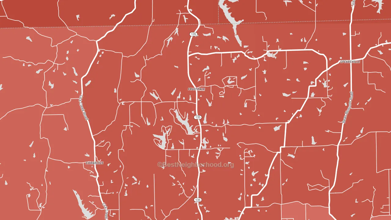 Fruitdale, IN block-group political-lean map