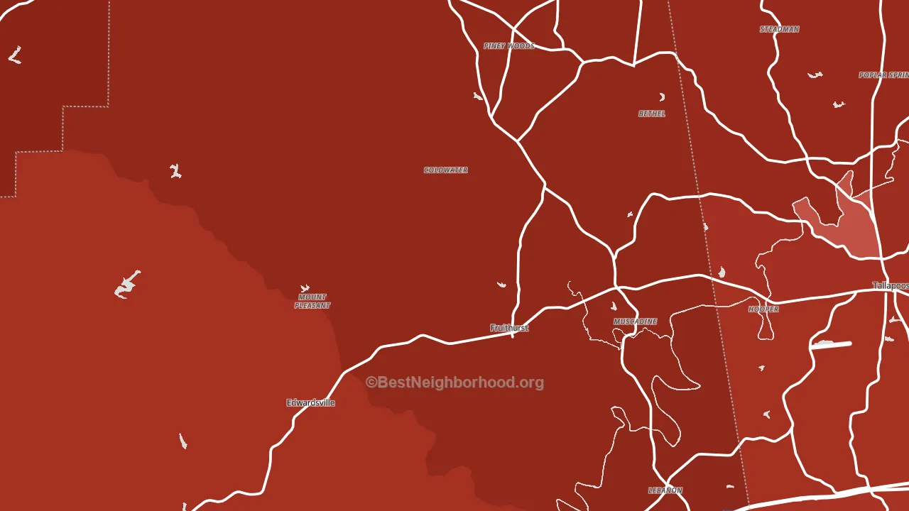 Fruithurst, AL block-group political-lean map