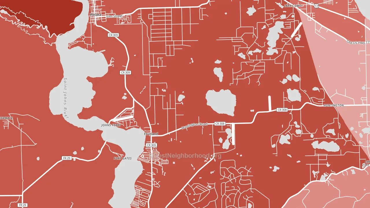 Fruitland, FL block-group political-lean map
